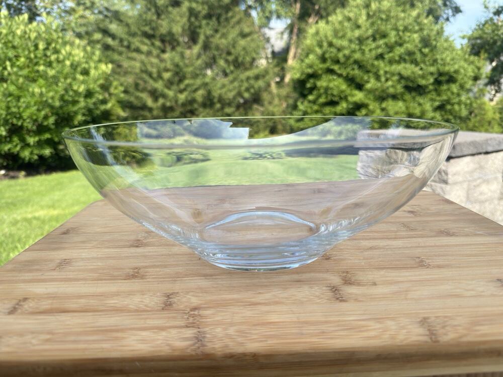 Tiffany & Co. Large Clear Crystal Centerpiece Bowl - 11.75" Slightly Footed